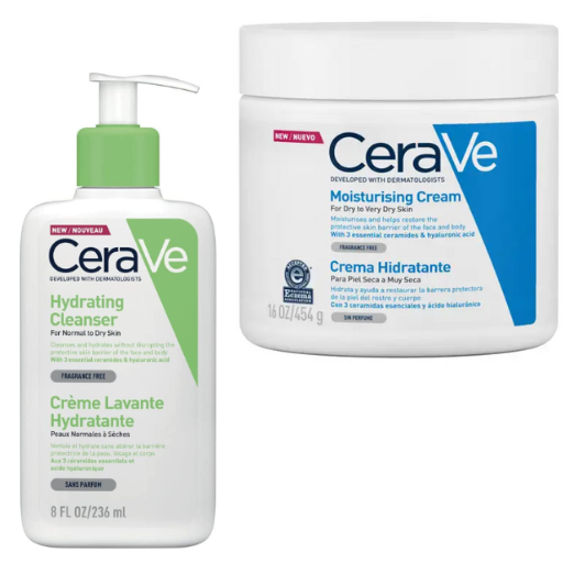CeraVe’s Hydrating  +  CeraVe Moisturizing Cream